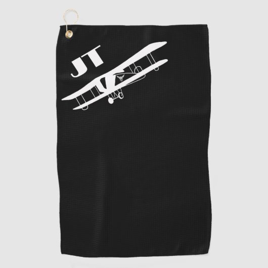 Serviette De Golf Monogramme et avion, simple, aviation Cool (Devant)