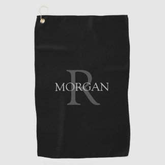 Serviette De Golf Monogramme et nom do-it-yourself tendance, Texte g