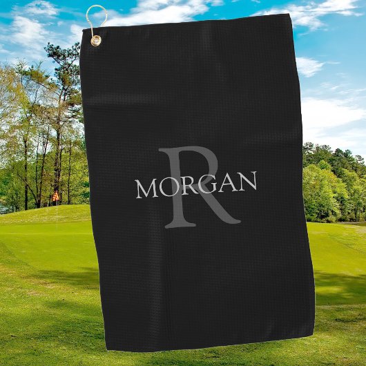 Serviette De Golf Monogramme et nom do-it-yourself tendance, Texte g