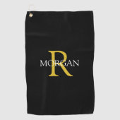Serviette De Golf Monogramme et nom do-it-yourself tendance, Texte o (Devant)