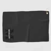 Serviette De Golf Monogramme et nom élégants personnalisés (Horizontal)