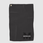 Serviette De Golf Monogramme et nom élégants personnalisés (Devant)