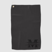 Serviette De Golf Monogramme et nom élégants personnalisés (Devant)
