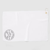 Serviette De Golf Monogramme et nom personnalisés de golfeur moderne (Horizontal)