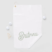 Serviette De Golf Monogramme et nom personnalisés de Sage Vert moder (En situation)