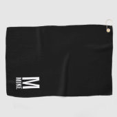 Serviette De Golf Monogramme et nom personnalisés modernes (Horizontal)