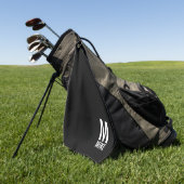 Serviette De Golf Monogramme et nom personnalisés modernes (Vert)