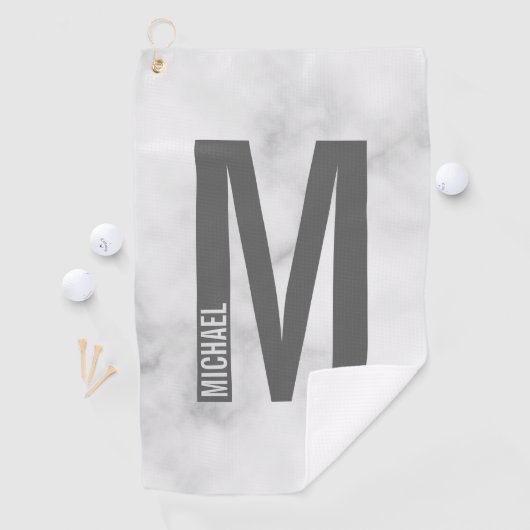 Serviette De Golf Monogramme et nom personnalisés modernes (En situation)