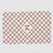 Serviette De Golf Monogramme et nom personnalisés Plaid / Motif Tart (Horizontal)