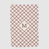 Serviette De Golf Monogramme et nom personnalisés Plaid / Motif Tart (Devant)