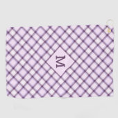 Serviette De Golf Monogramme et nom personnalisés Plaid / Motif Tart (Horizontal)