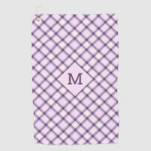 Serviette De Golf Monogramme et nom personnalisés Plaid / Motif Tart (Devant)