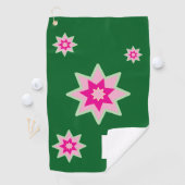 Serviette De Golf Monogramme Fantaisie Rose Vert Nénuphars (En situation)