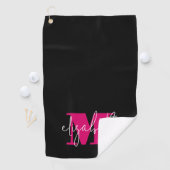 Serviette De Golf Monogramme féminin moderne personnalisé (En situation)