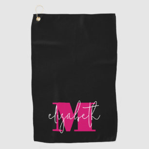 Serviette De Golf Monogramme féminin moderne personnalisé