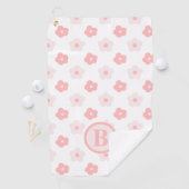 Serviette De Golf Monogramme Floral rose blanc Personnalisé (En situation)
