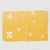 Serviette De Golf Monogramme Funny Fromage suisse jaune Motif (Horizontal)
