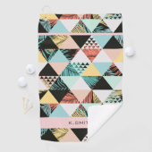 Serviette De Golf Monogramme Fusion géométrique et tropicale moderne (En situation)