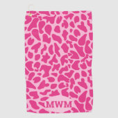 Serviette De Golf Monogramme girafe peau rose motif (Devant)