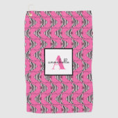 Serviette De Golf Monogramme Girly rose Motif de poisson personnalis (Devant)