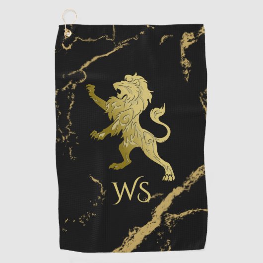 Serviette De Golf Monogramme Golden Royal Lion (Devant)