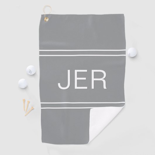 Serviette De Golf Monogramme Golfer Sports Moderne Professional Grey (En situation)