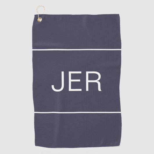 Serviette De Golf Monogramme Golfer Sports Moderne Professionnel Blu (Devant)