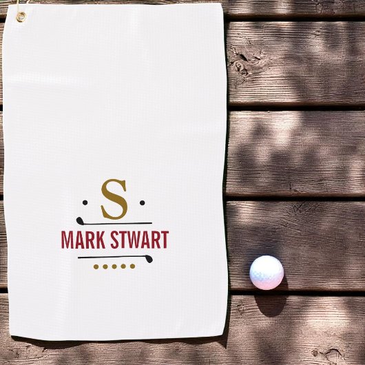 Serviette De Golf monogramme Golfplayer
