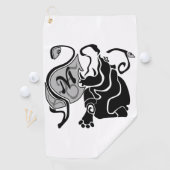 Serviette De Golf Monogramme Hippo en colère (En situation)