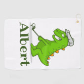 Serviette De Golf Monogramme initial et nom personnalisé  (Horizontal)