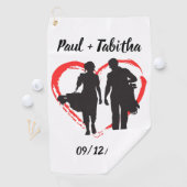 Serviette De Golf Monogramme initial et nom personnalisé (En situation)