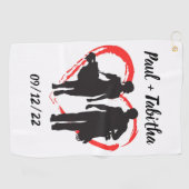 Serviette De Golf Monogramme initial et nom personnalisé (Horizontal)