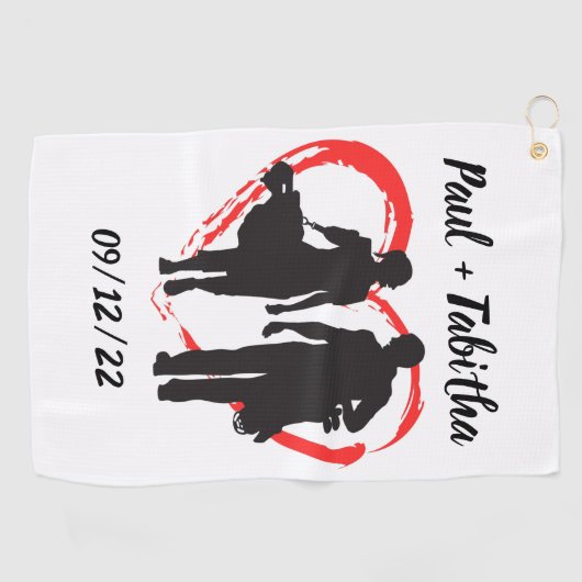 Serviette De Golf Monogramme initial et nom personnalisé (Horizontal)