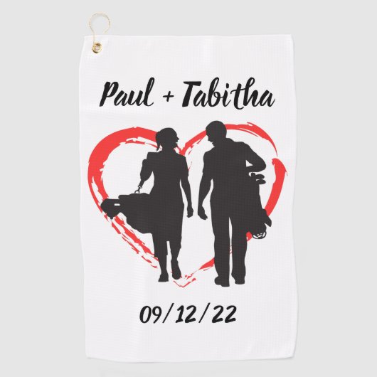 Serviette De Golf Monogramme initial et nom personnalisé (Devant)