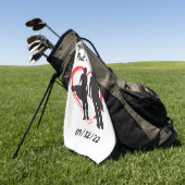 Serviette De Golf Monogramme initial et nom personnalisé (Vert)