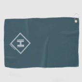 Serviette de golf | Monogramme initial géométrique (Horizontal)