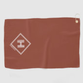Serviette de golf | Monogramme initial géométrique (Horizontal)