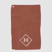 Serviette de golf | Monogramme initial géométrique (Devant)