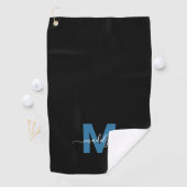 Serviette De Golf Monogramme Initial Nom Personnalisé Bleu (En situation)