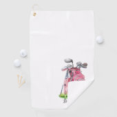 Serviette De Golf Monogramme Initial Nom Rose (En situation)
