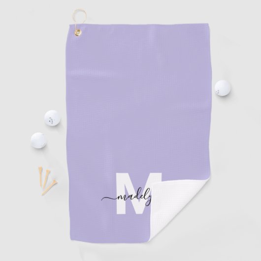 Serviette De Golf Monogramme Initial Nom Violet (En situation)