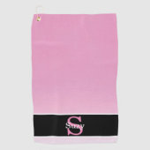 Serviette De Golf Monogramme initial rose simple élégant (Devant)