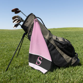 Serviette De Golf Monogramme initial rose simple élégant