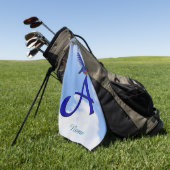 Serviette De Golf Monogramme Initiale A Bluebird Personnalisé (Vert)