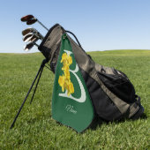 Serviette De Golf Monogramme initiale B jonquille personnalisé (Vert)