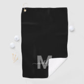 Serviette De Golf Monogramme Initiale Nom Noir Blanc (En situation)