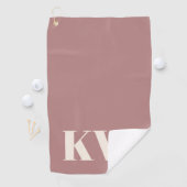 Serviette De Golf Monogramme Initiales Rose Poussiéreuse Moderne Per (En situation)