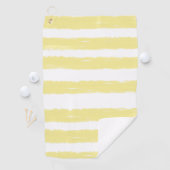 Serviette De Golf Monogramme Jaune Blanc Rayures Aquarelle (En situation)
