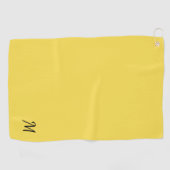 Serviette De Golf Monogramme jaune solide (Horizontal)