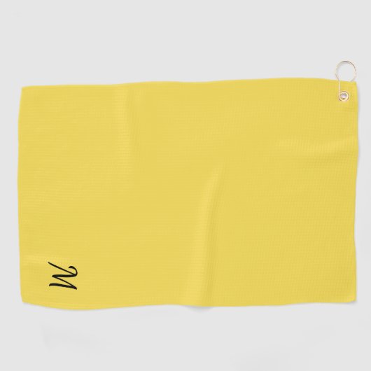Serviette De Golf Monogramme jaune solide (Horizontal)